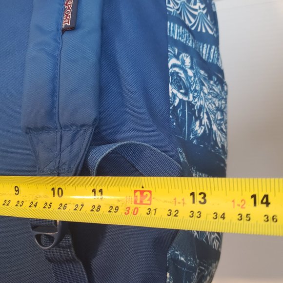 JANSPORT Backpack pattern blue white solid color back shoulder straps bags - Picture 11 of 14